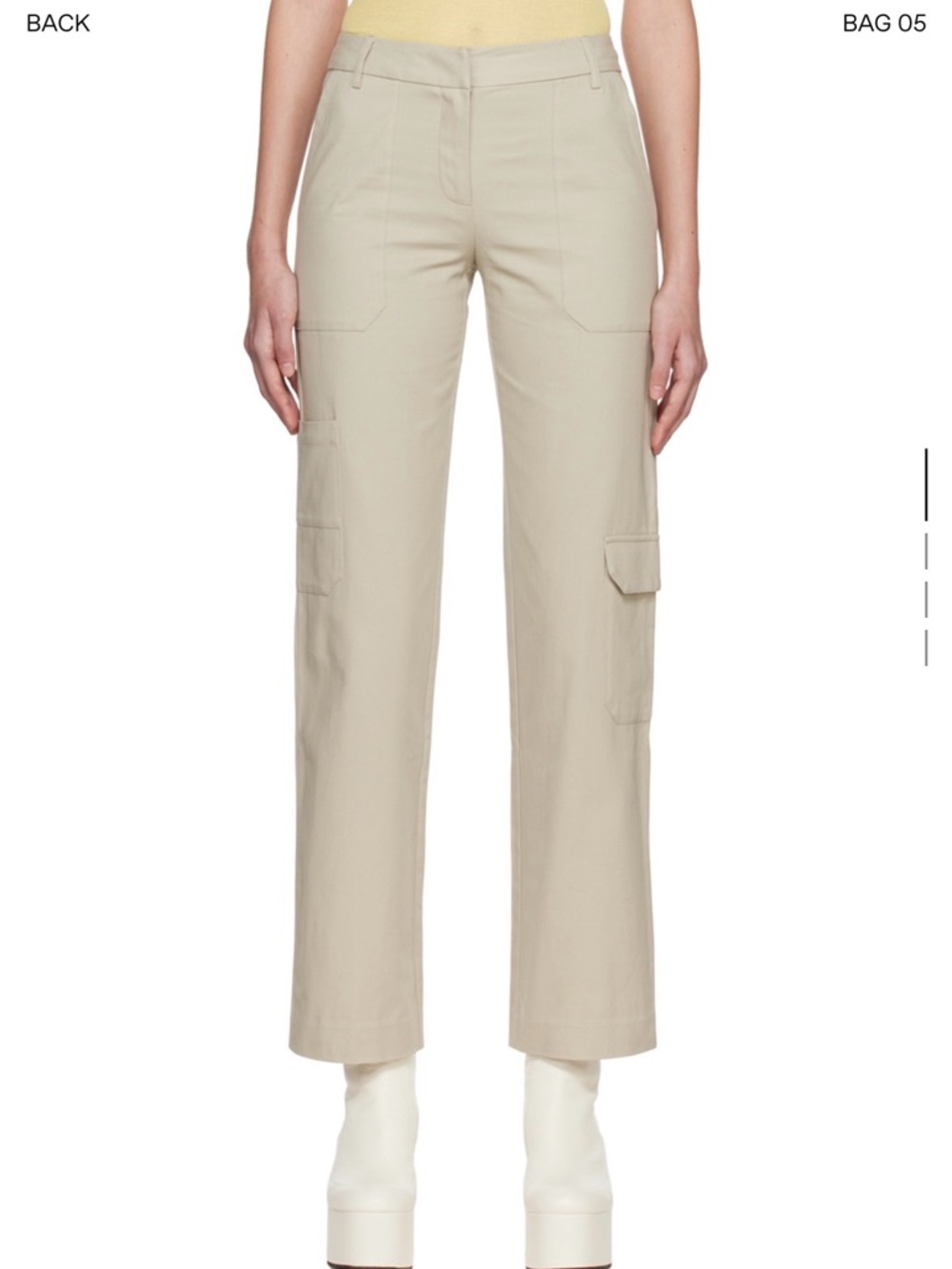 Bec & Bridge Beige Straight-Leg Cargo Pants